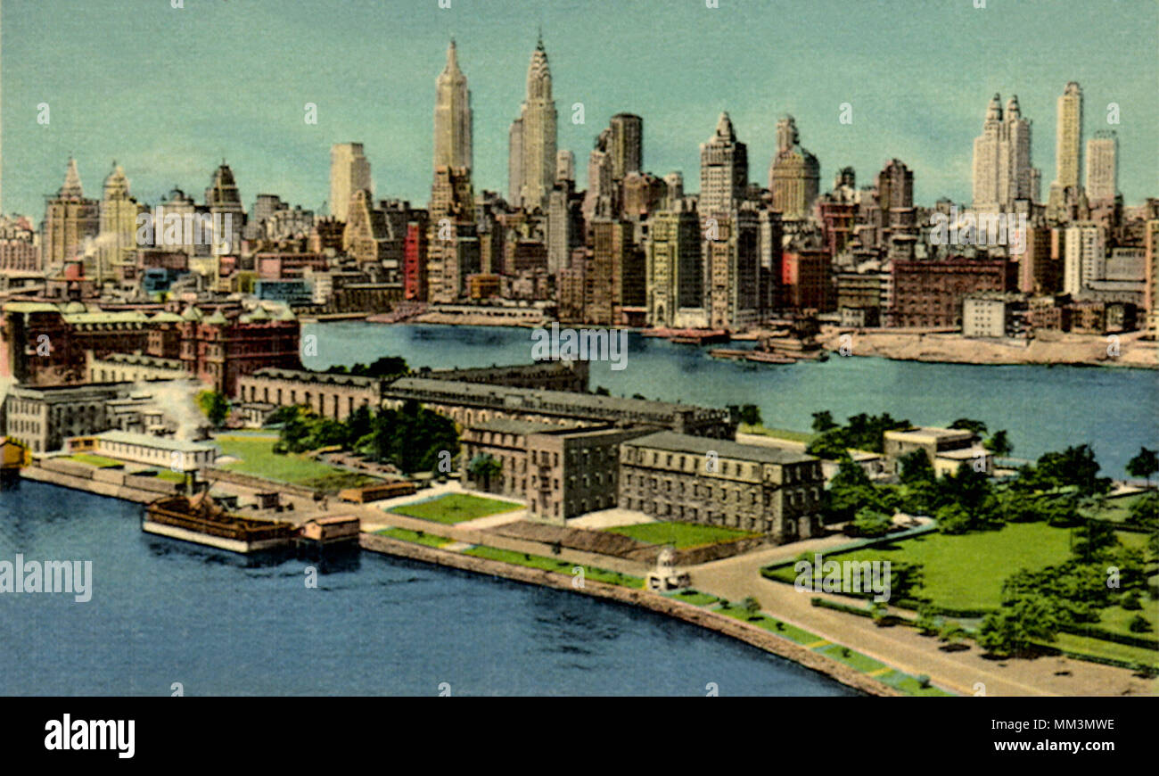 Welfare Island and New York City. 1948 Stock Photo Alamy