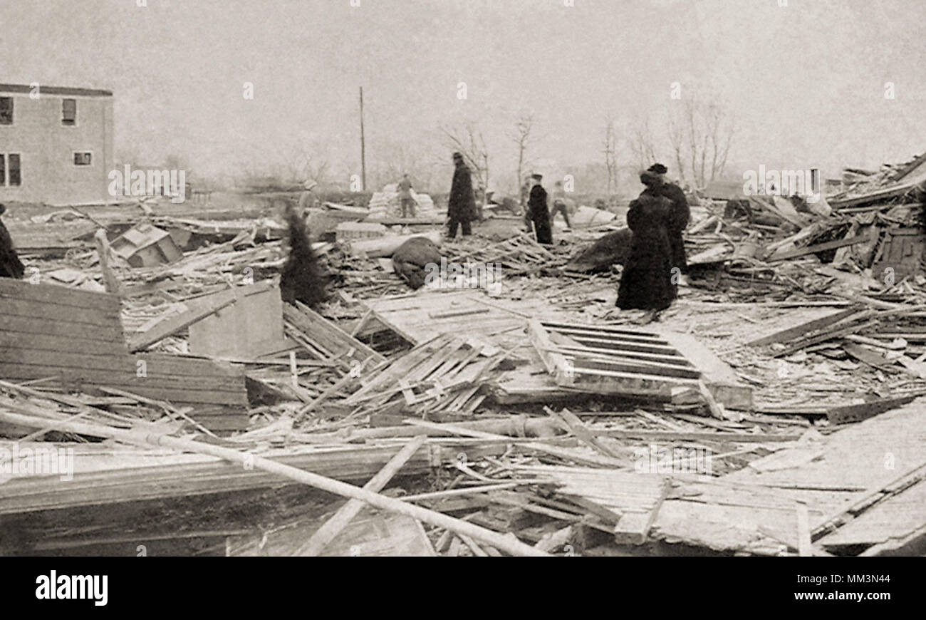 Havoc of Tornado. Omaha. 1913 Stock Photo
