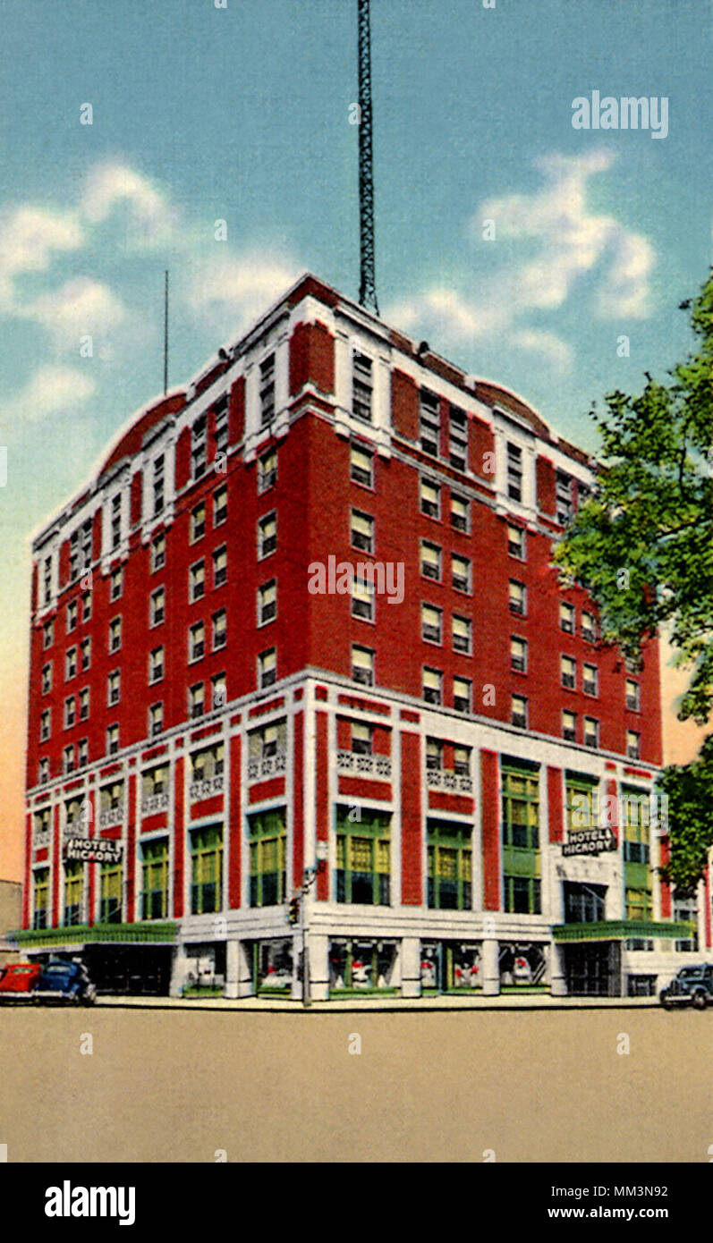 Hotel Hickory & Radio Station. Hickory. 1940 Stock Photo Alamy