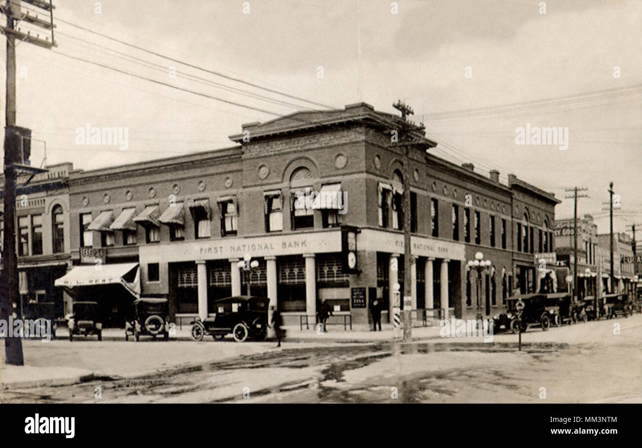 First National Bank. Bismarck. 1919 Stock Photo