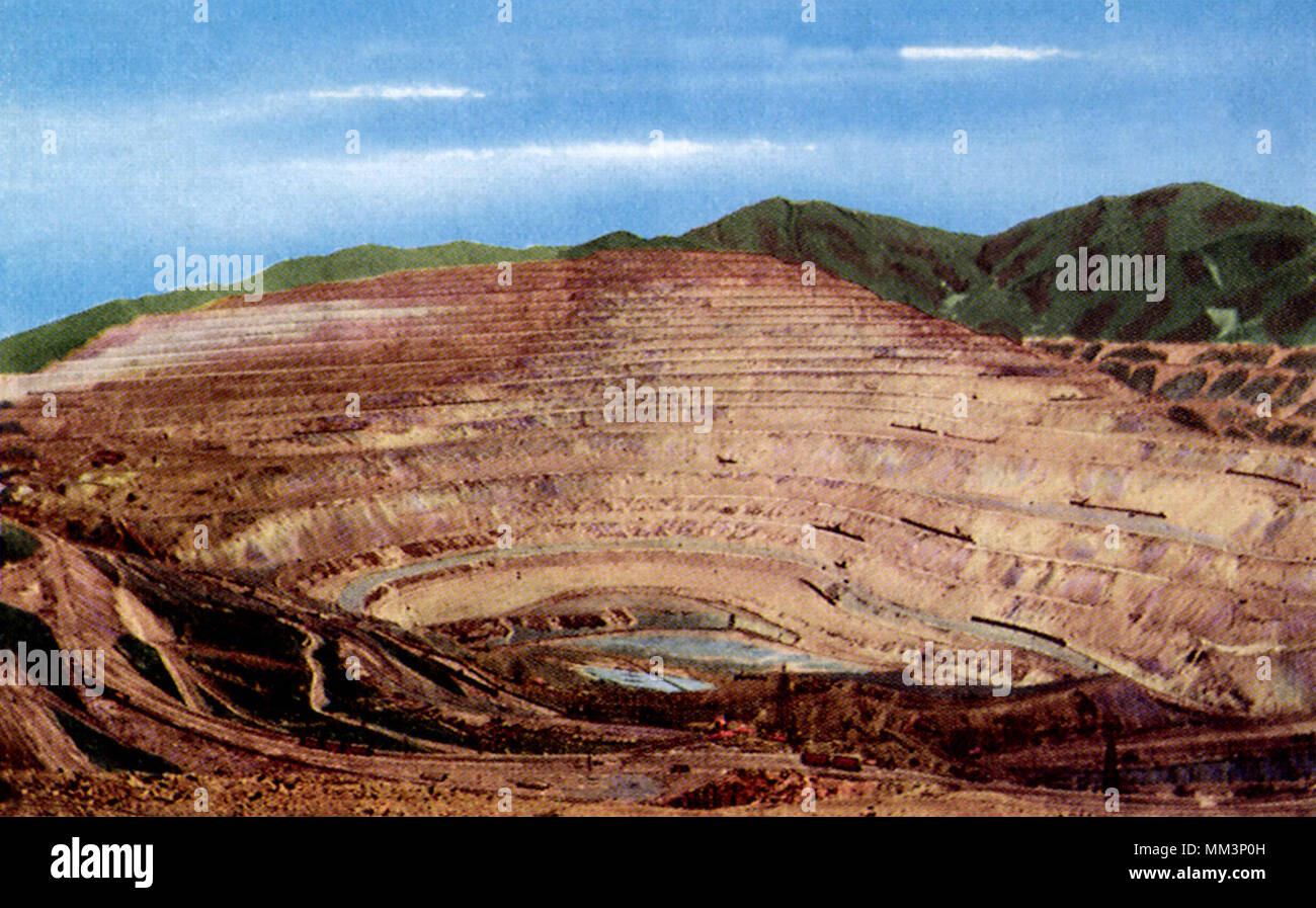 Utah Copper Mine. Bingham Canyon. 1945 Stock Photo