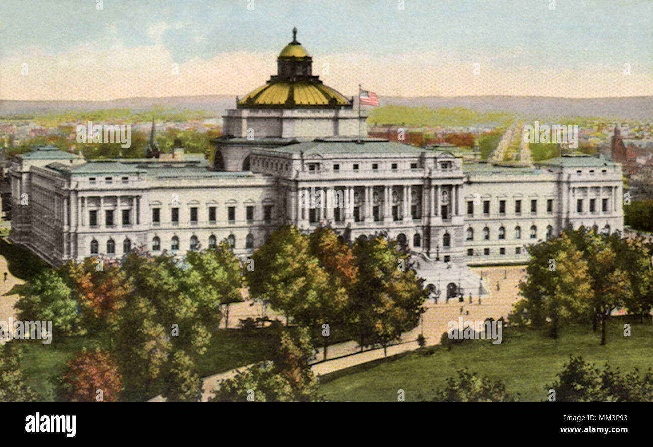 Library of Congress. Washington DC. 1913 Stock Photo