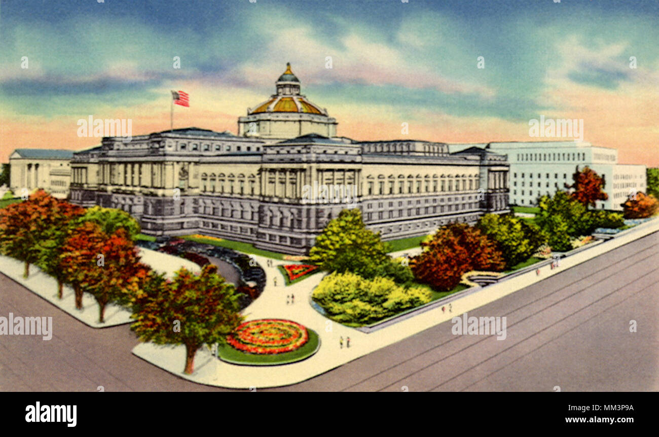 Library of Congress. Washington DC. 1945 Stock Photo