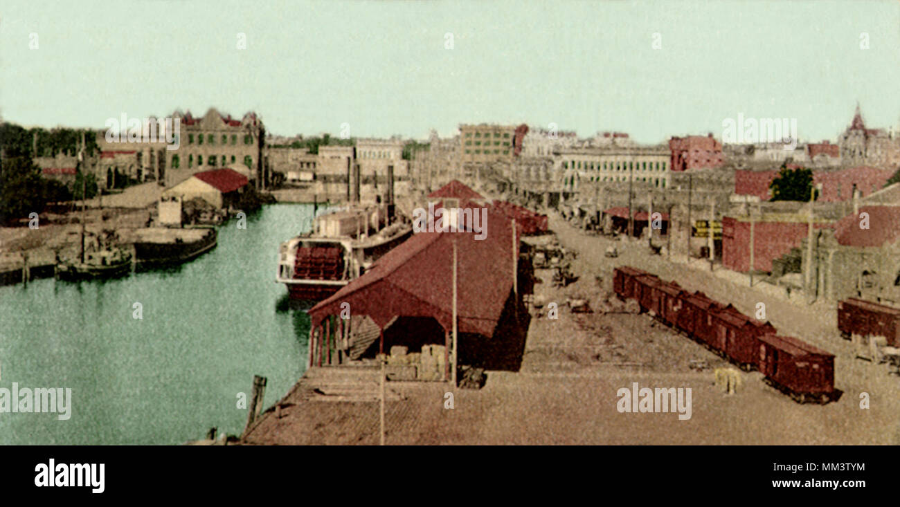 Waterfront. Stockton. 1907 Stock Photo