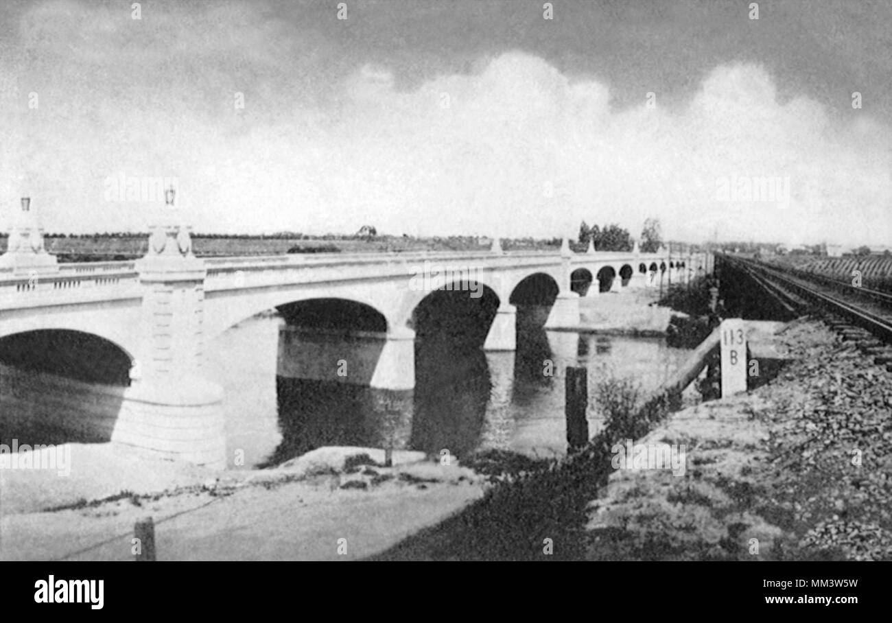 Tuolumne Bridge. Modesto. 1921 Stock Photo