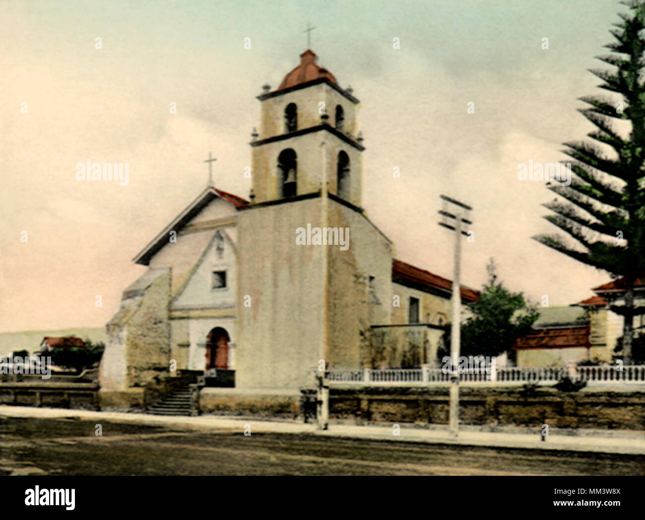 Mission San Buena. Ventura. 1910 Stock Photo