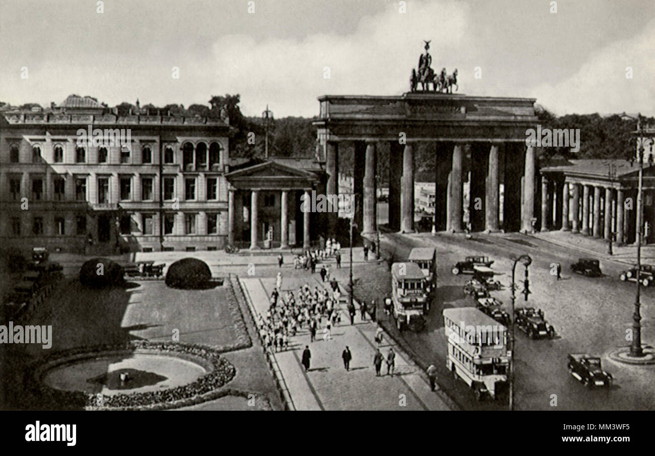 Brandenburger Gate. Berlin. 1930 Stock Photo