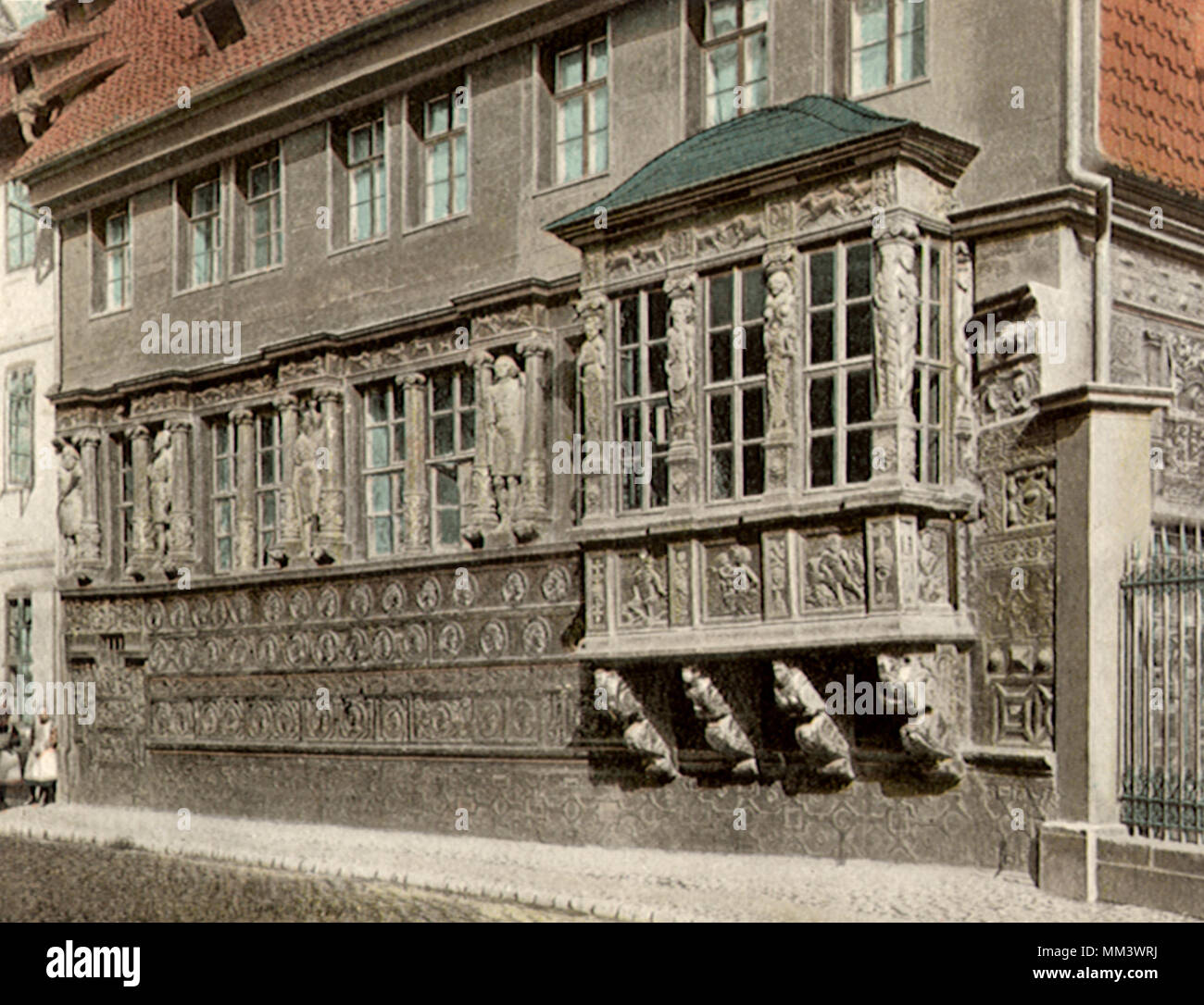 House with Emperor Paintings. Hildesheim. 1910 Stock Photo