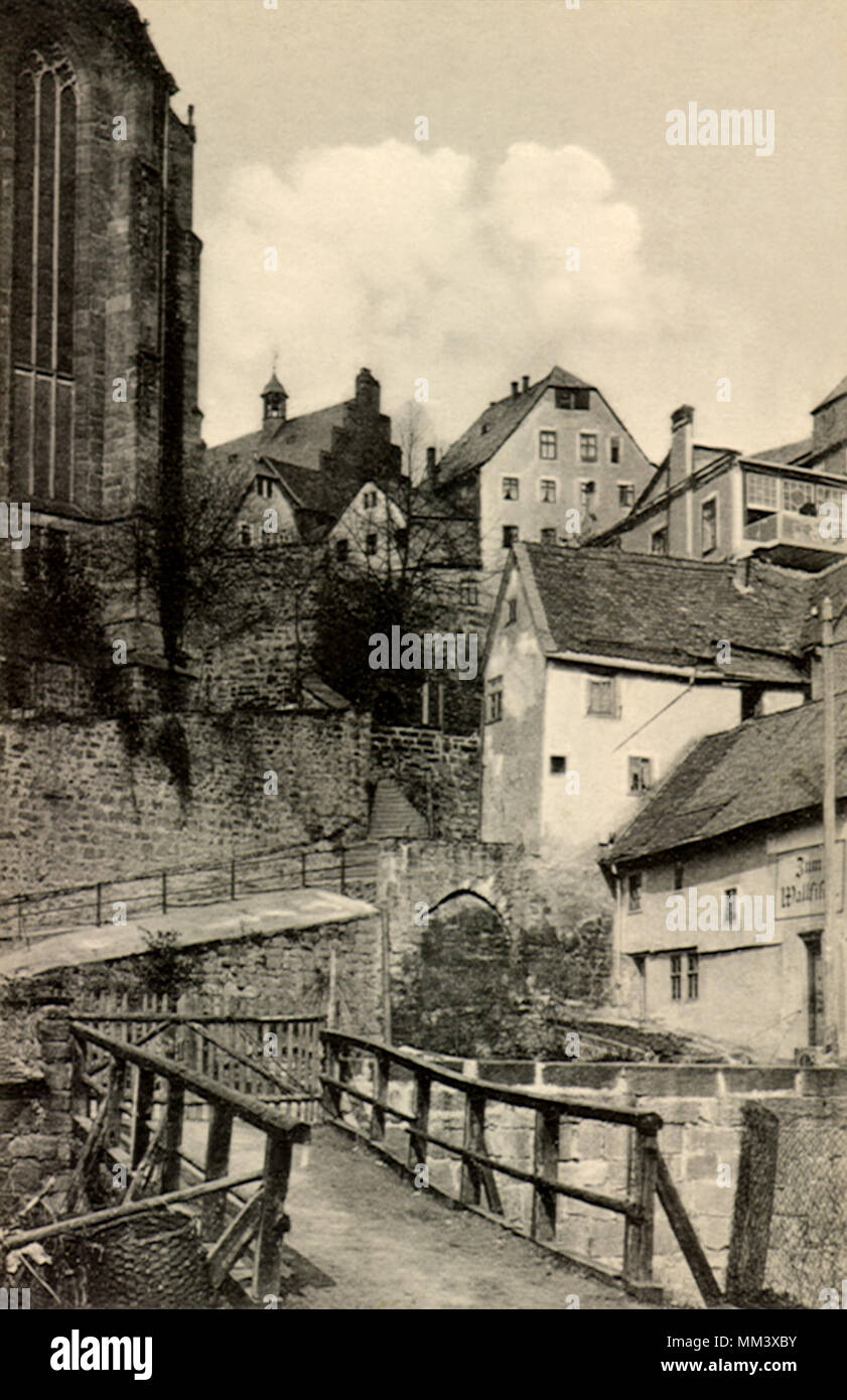 Old Part of Town. Marburg. 1911 Stock Photo