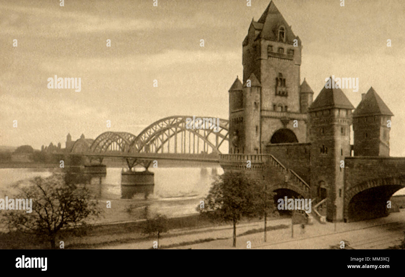 Emperor Bridge. Mainz. 1930 Stock Photo