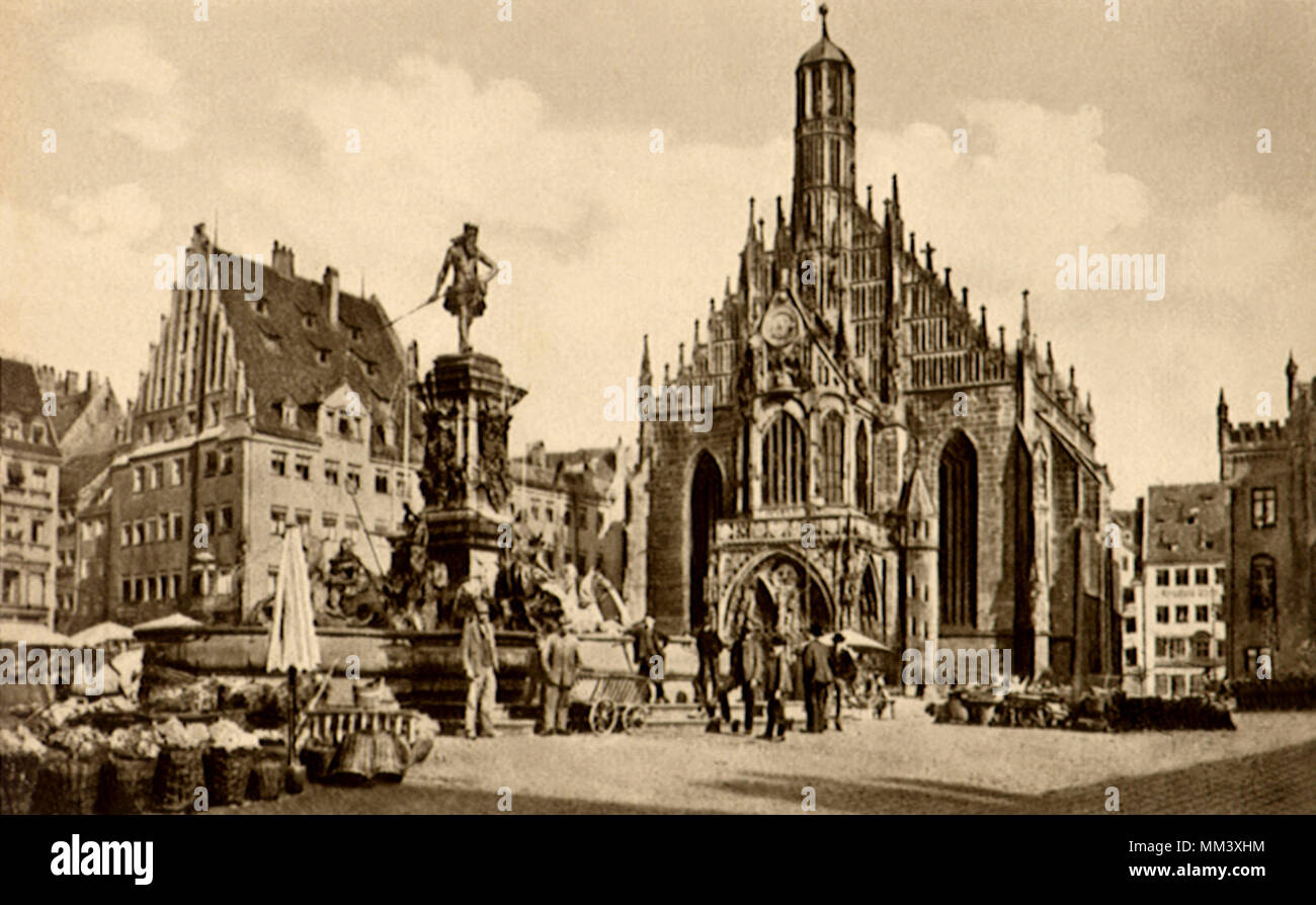 Frauen Church. Nürnberg. 1917 Stock Photo