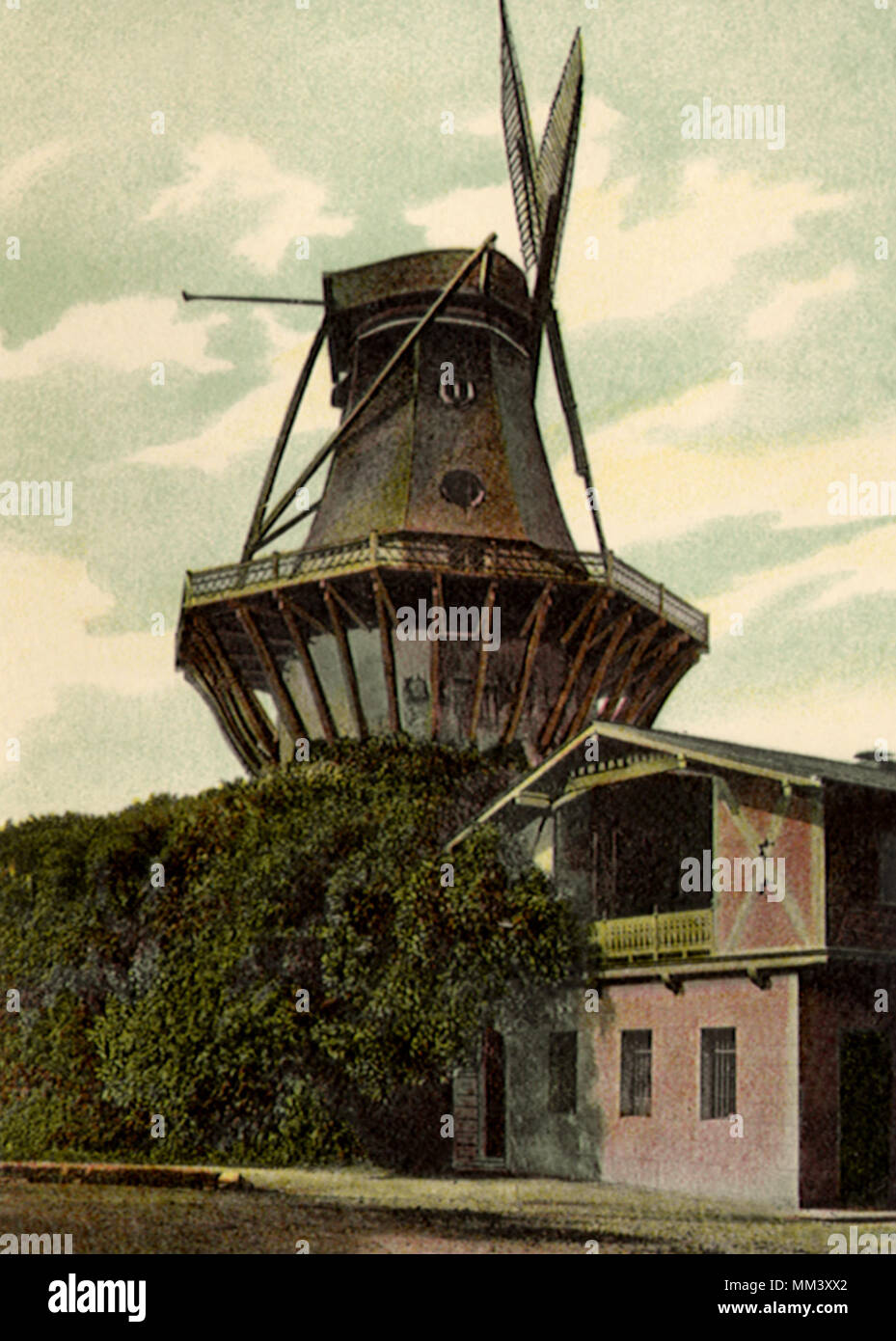 Historical Windmill. Potsdam. 1910 Stock Photo