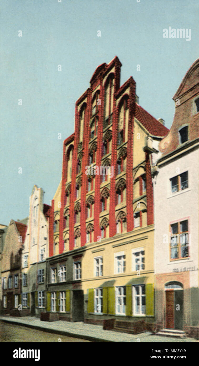 Patrizier House. Stralsund. 1910 Stock Photo
