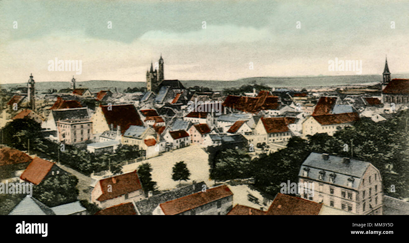 View from Bird Schau. Straubing. 1907 Stock Photo