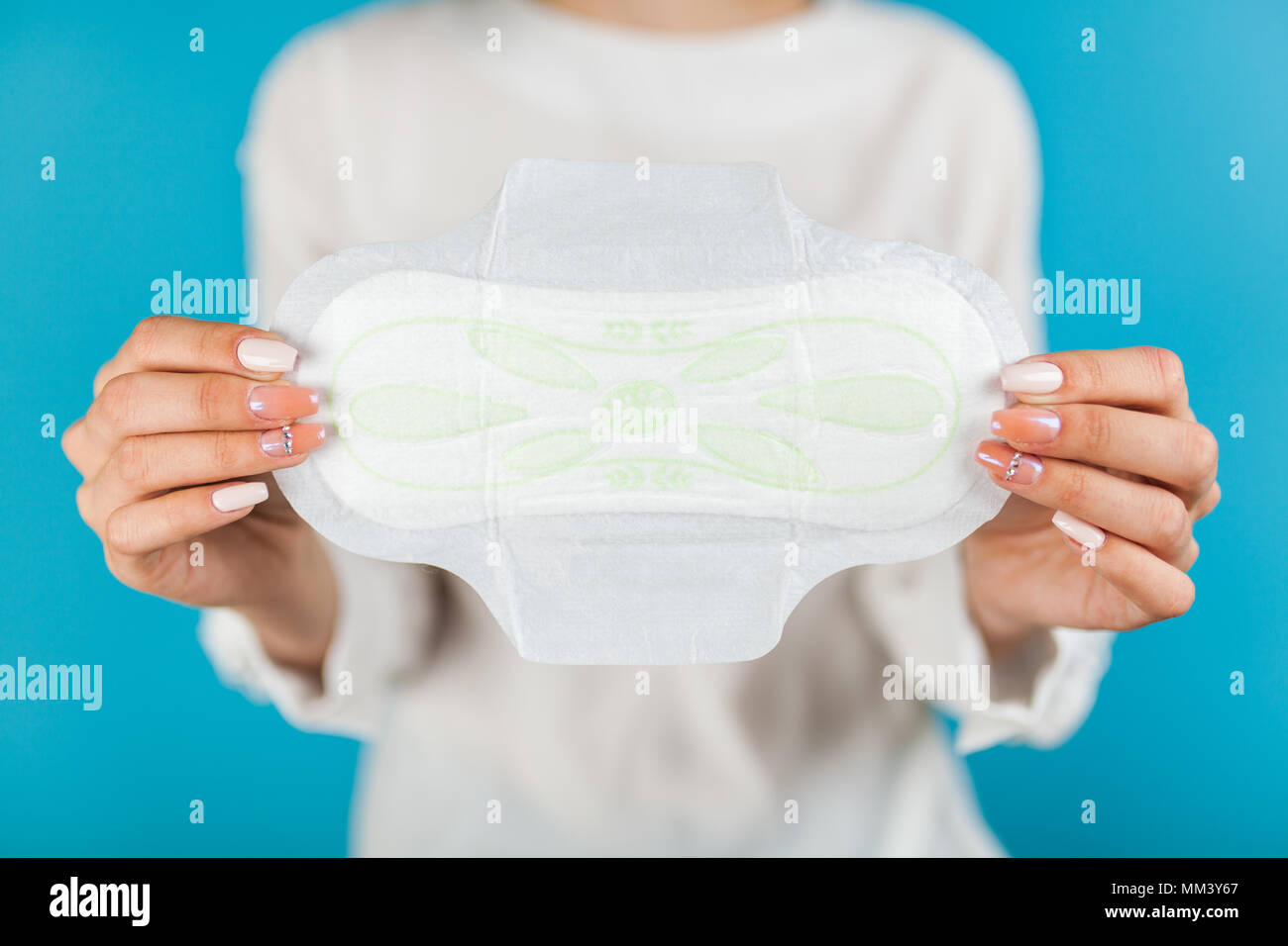 Woman holding a pad Stock Photo