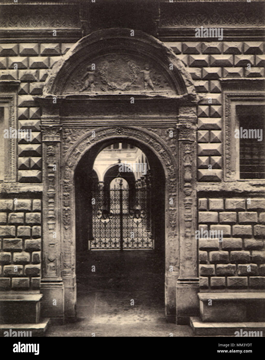 Palazzo Bevilacqua Door. Bologna. 1930 Stock Photo