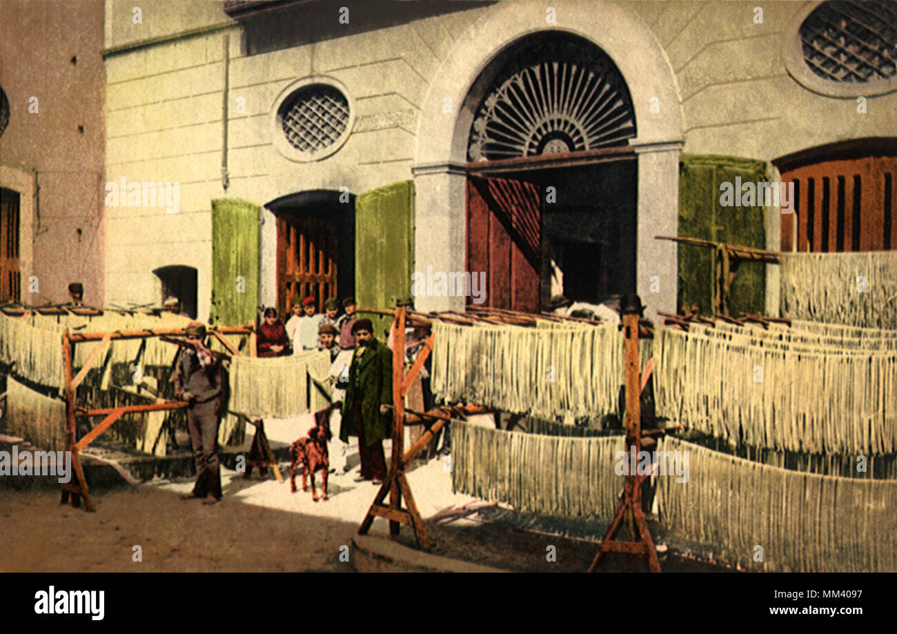 Pasta Factory. Naples. 1910 Stock Photo Alamy
