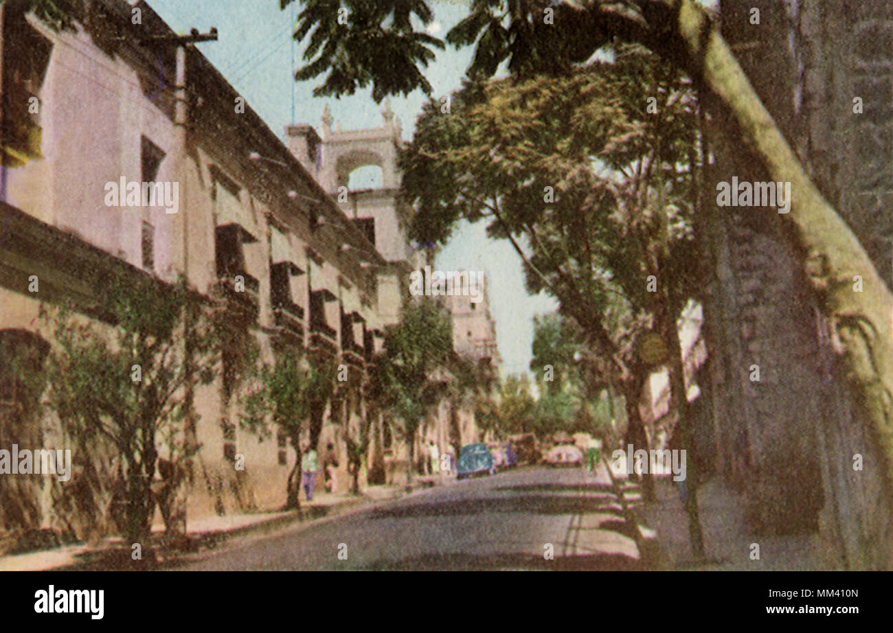 Morelos Street. Cuernavaca. 1950 Stock Photo