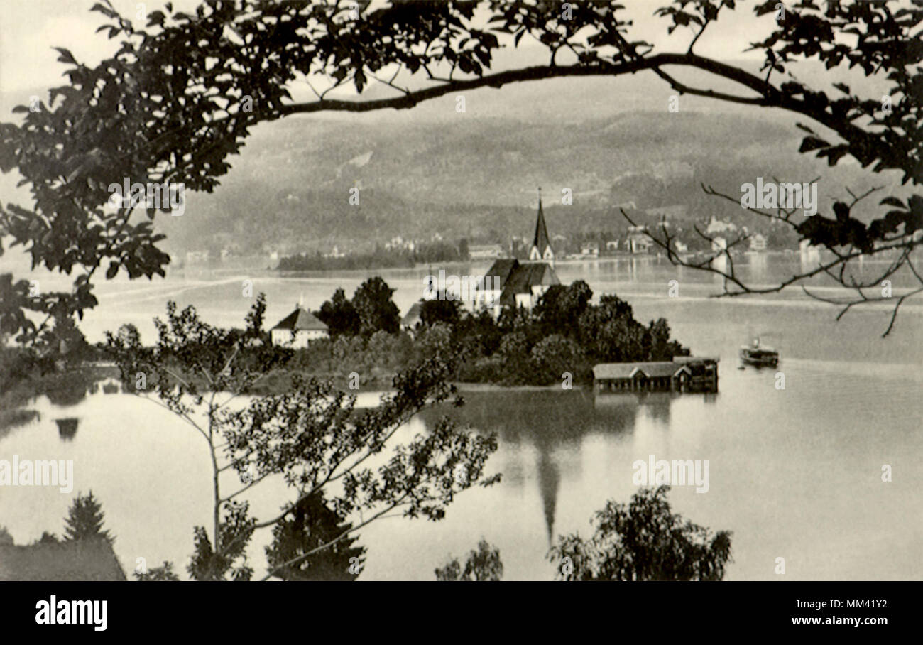 View of Maria Wörth. 1931 Stock Photo