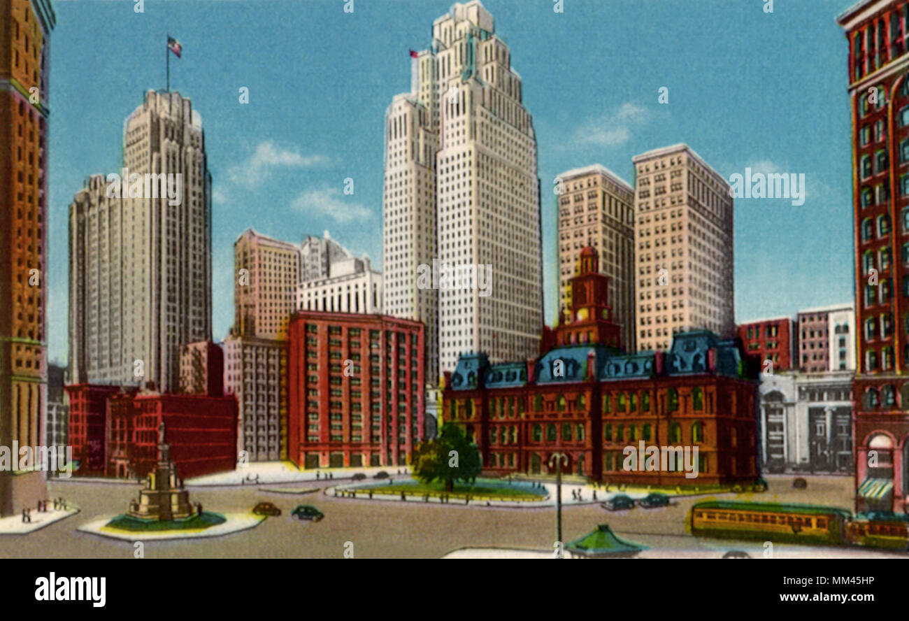 Campus Martius. Detroit. 1957 Stock Photo
