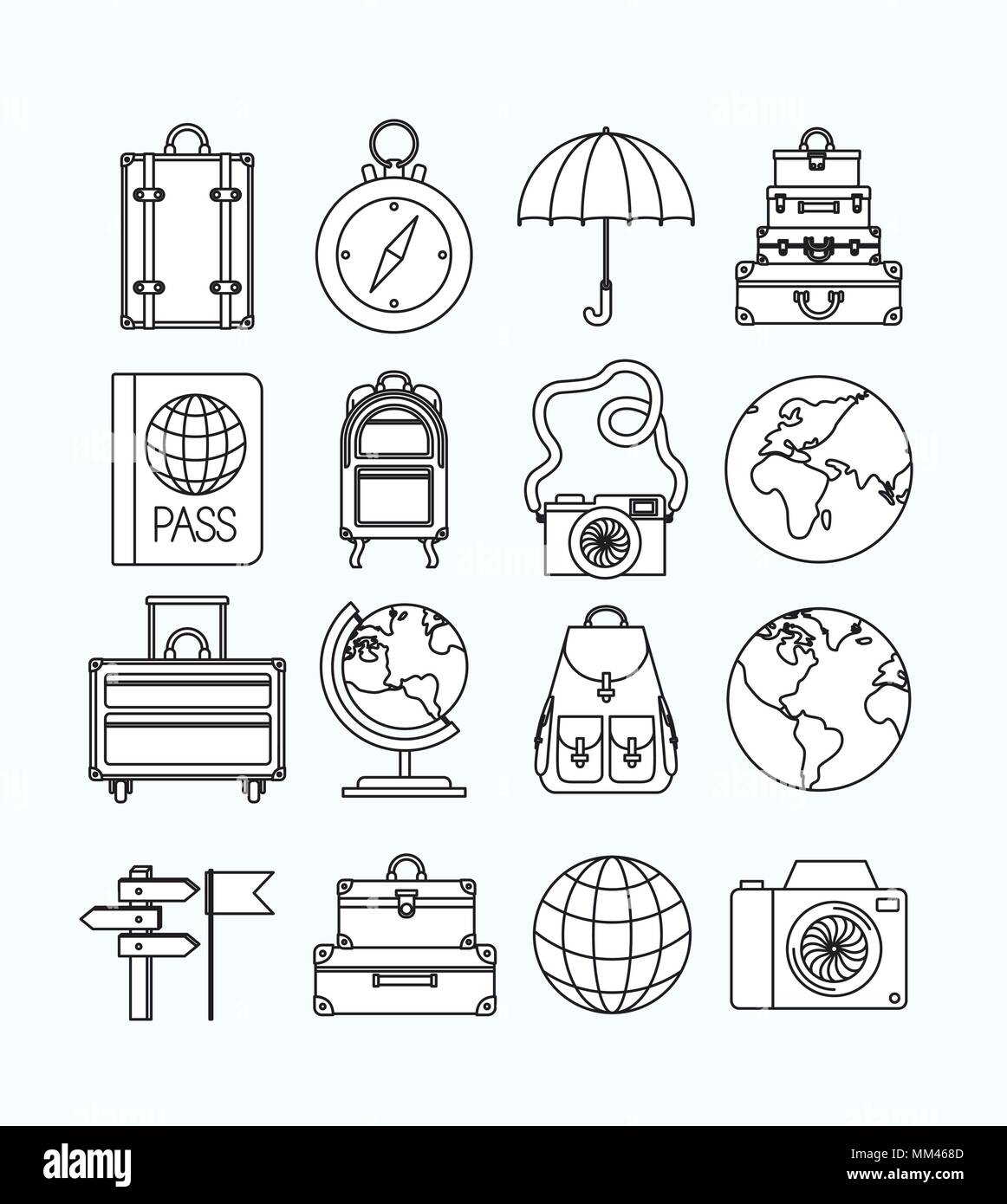 travel around the world set icons Stock Vector Image & Art - Alamy