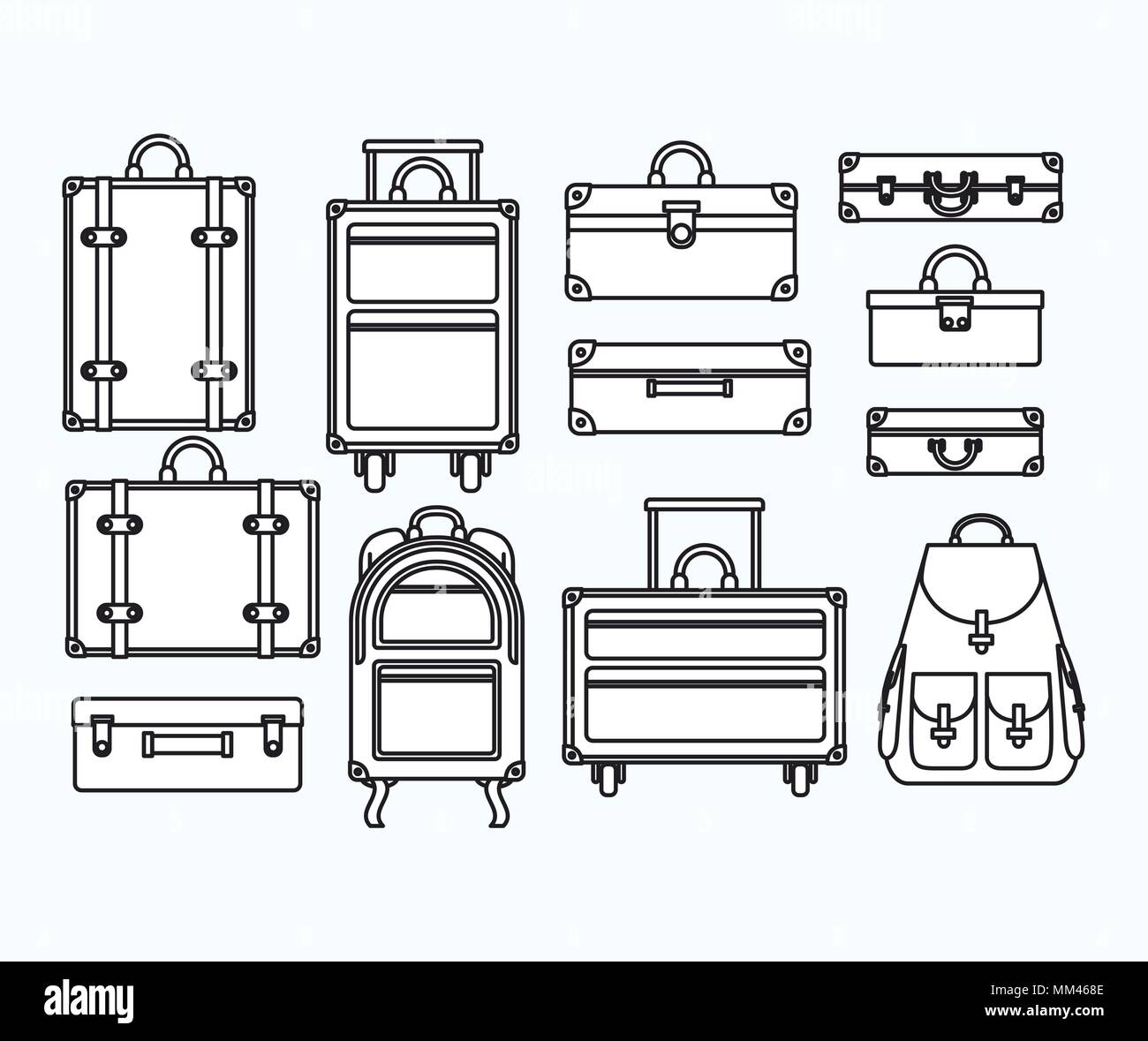 set suitcases styles icons Stock Vector Image & Art Alamy