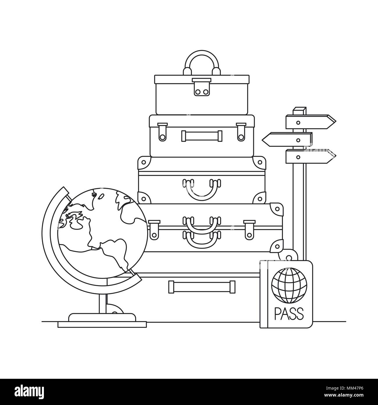 travel around the world set icons Stock Vector Image & Art - Alamy