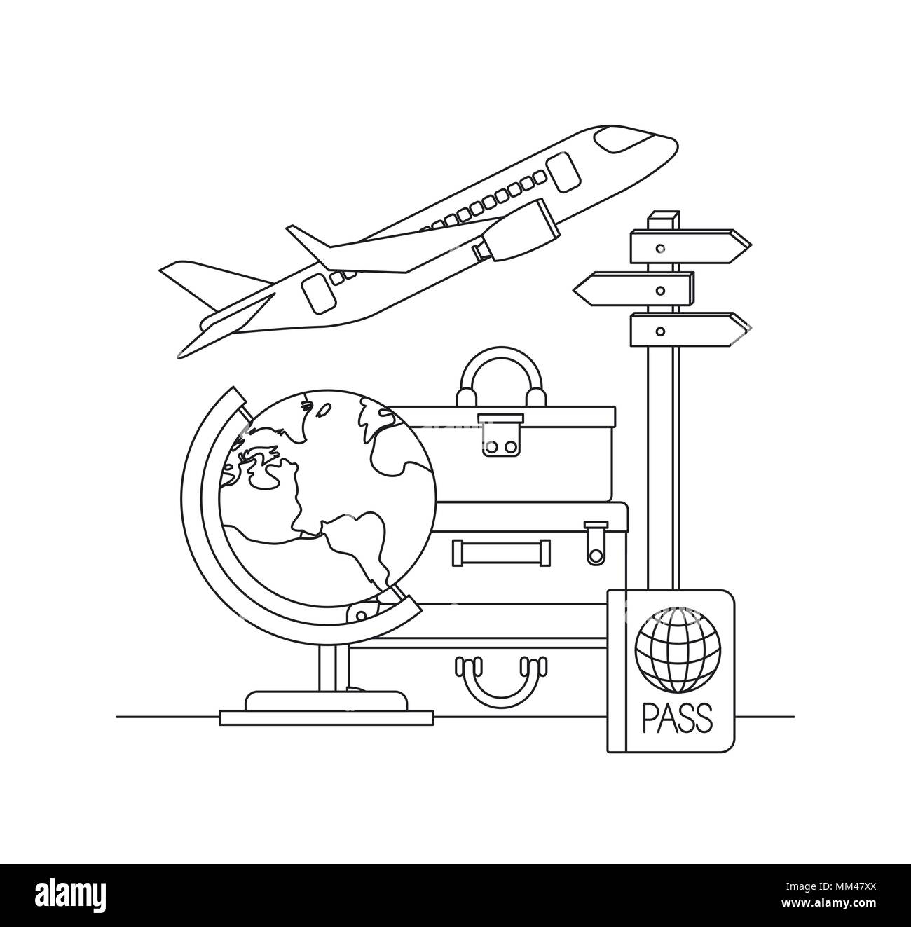 travel around the world set icons Stock Vector Image & Art - Alamy