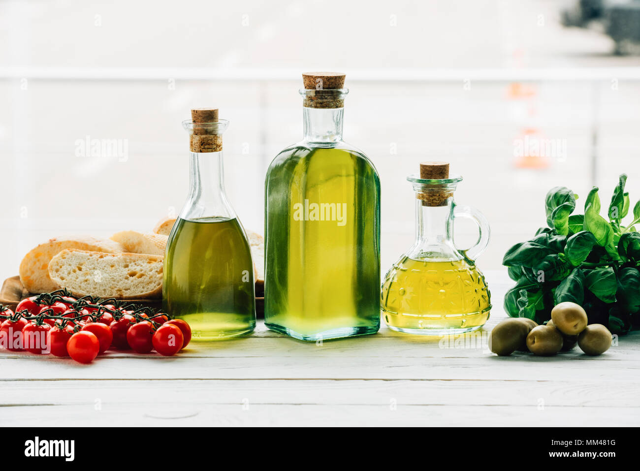 olive oil bottles Stock Photo Alamy