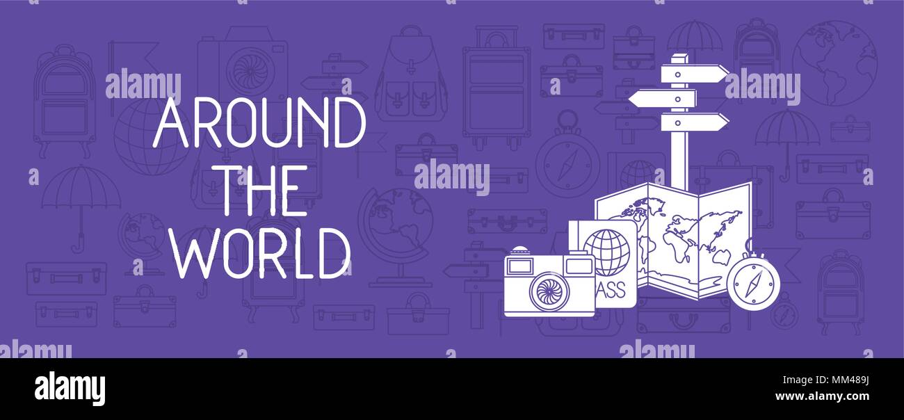 travel around the world set icons Stock Vector Image & Art - Alamy