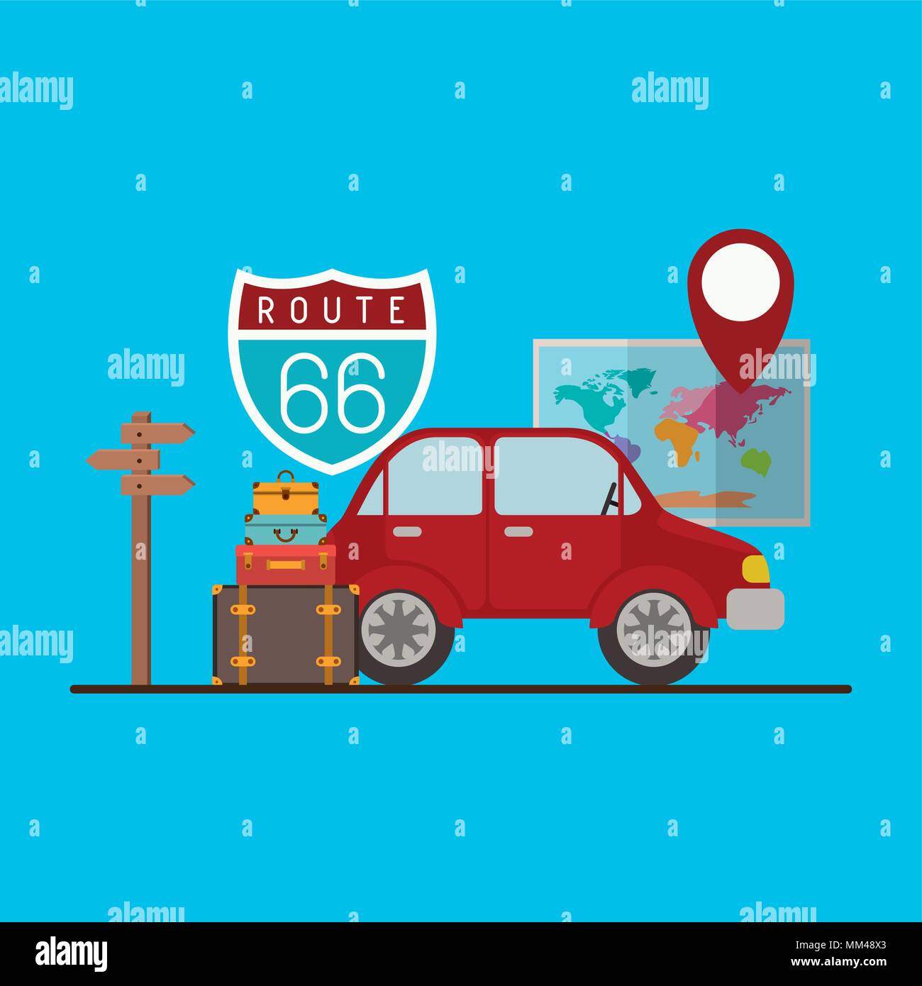 travel around the world set icons Stock Vector