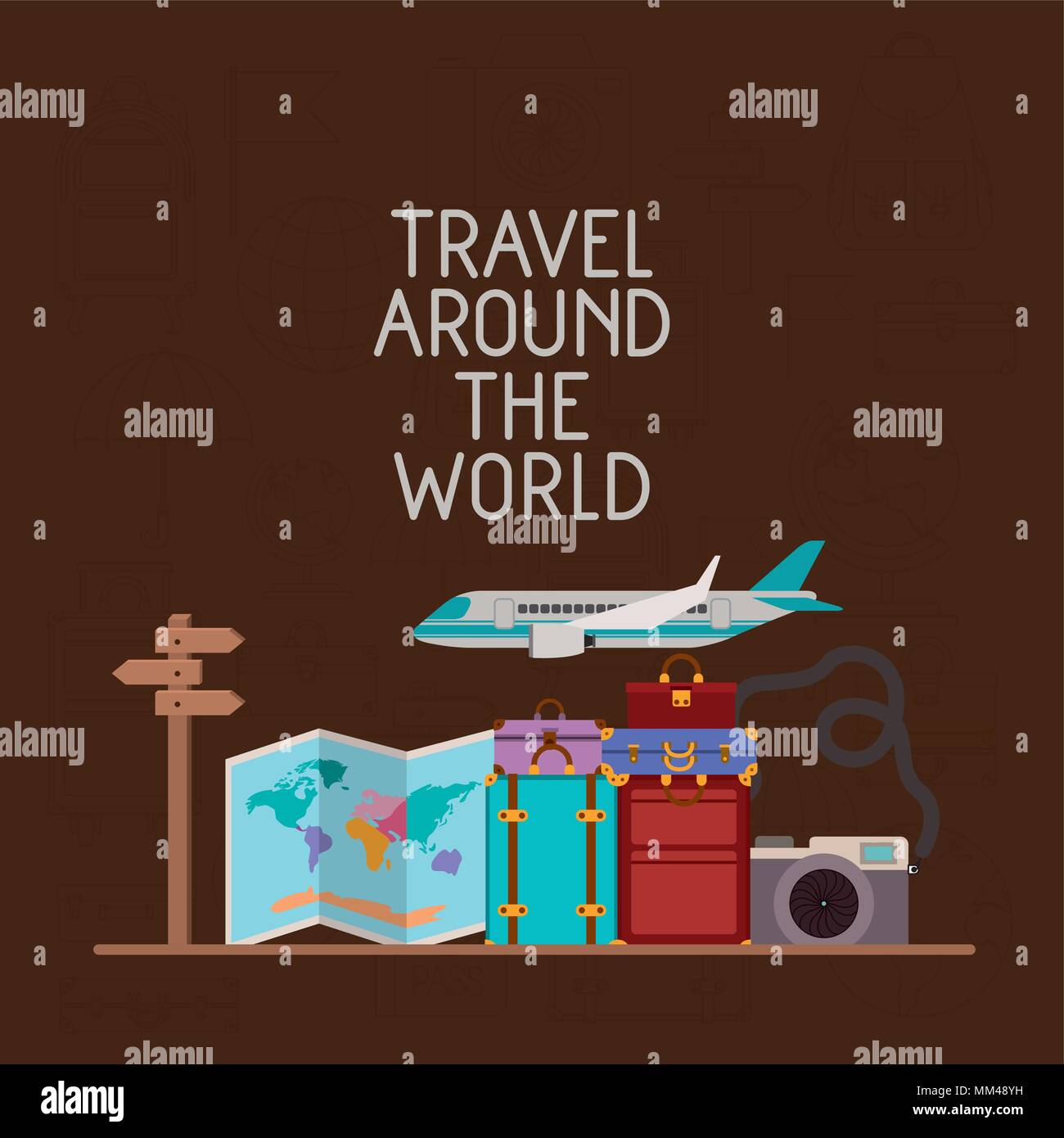 travel around the world set icons Stock Vector Image & Art - Alamy