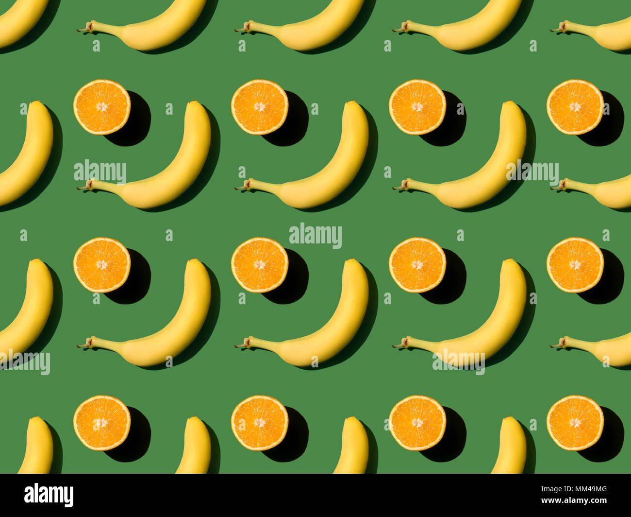pattern with bananas and oranges  Stock Photo