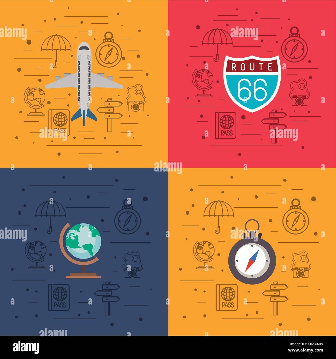travel around the world set icons Stock Vector Image & Art - Alamy