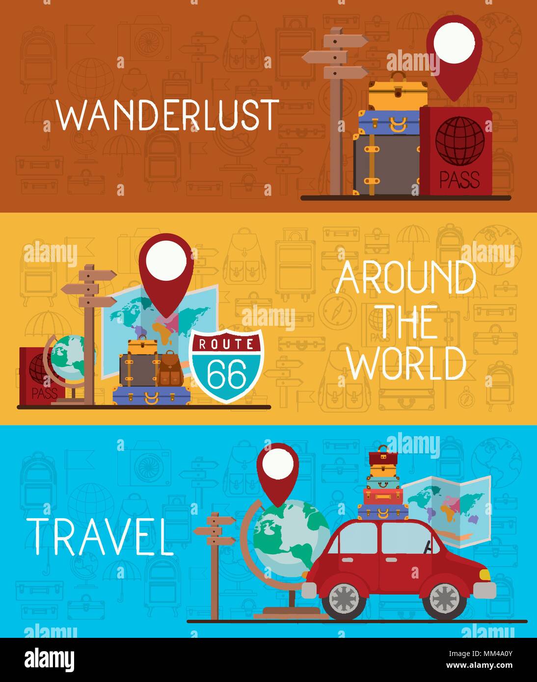 travel around the world set icons Stock Vector Image & Art - Alamy