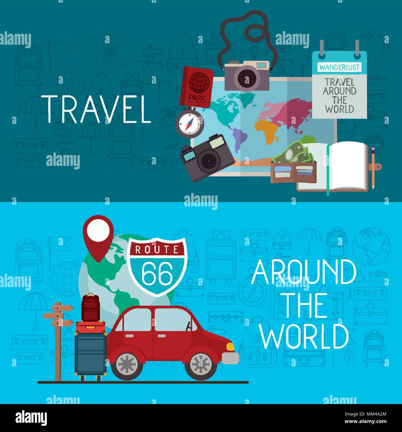 travel around the world set icons Stock Vector Image & Art - Alamy