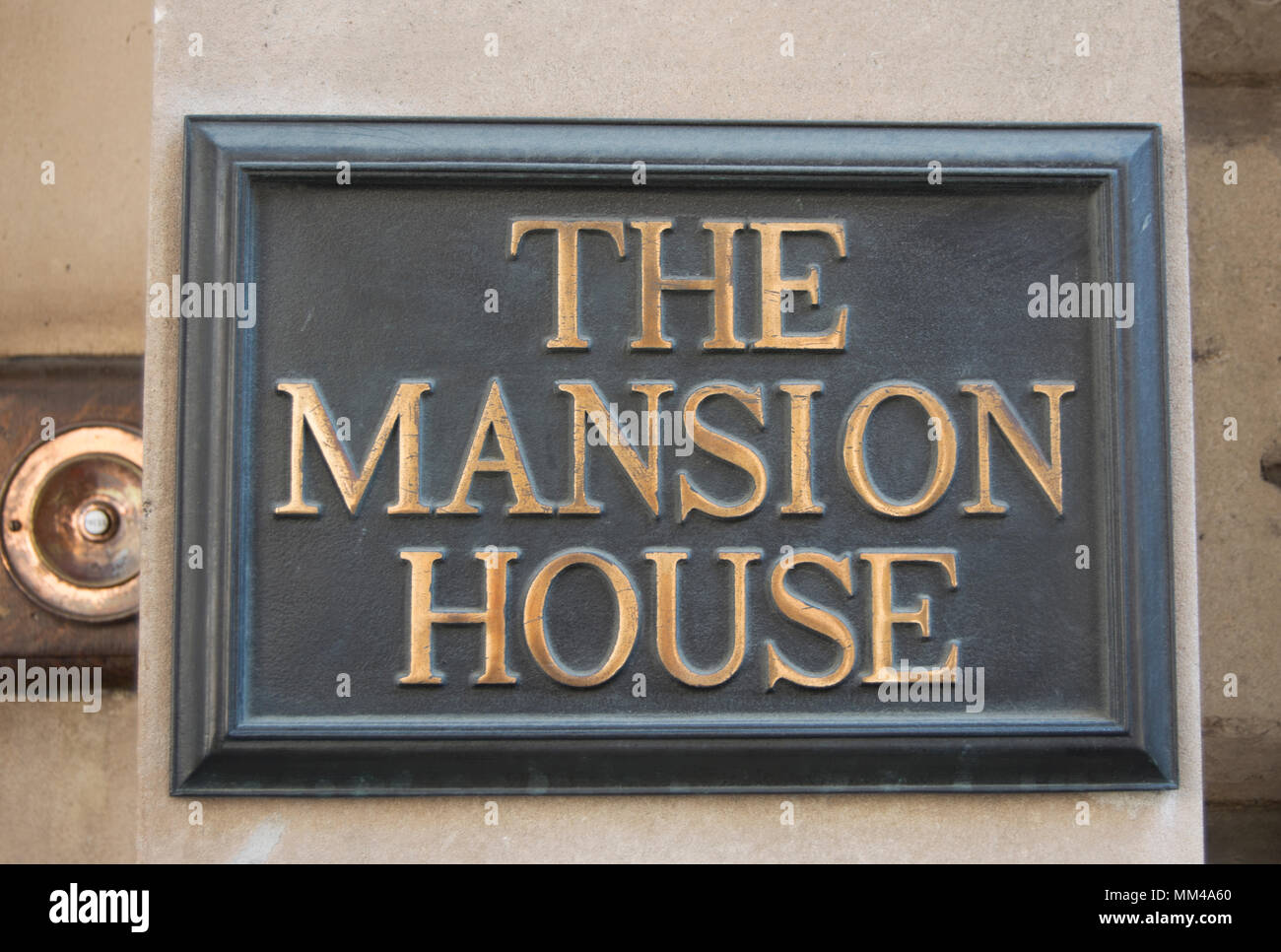Name Plate Adjacent To Door Bell On A Side Entrance At The Mansion