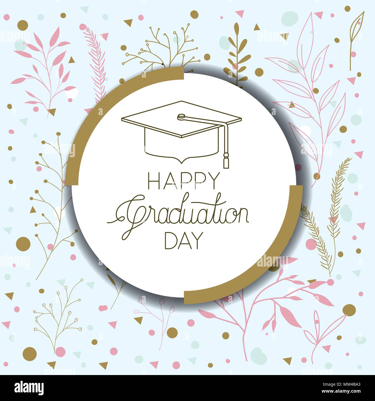 graduating lettering card with hat graduation Stock Vector Image & Art -  Alamy