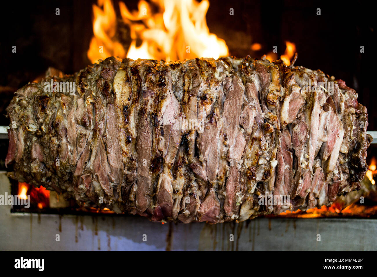 Turkish Cag Kebab Doner in wood fired oven. fast food Stock Photo Alamy