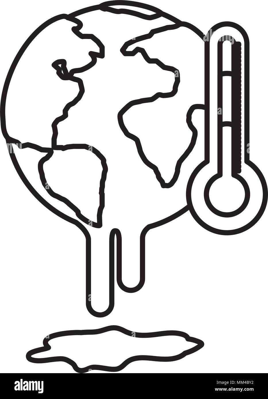 planet earth melting with thermometer to global warming Stock Vector ...
