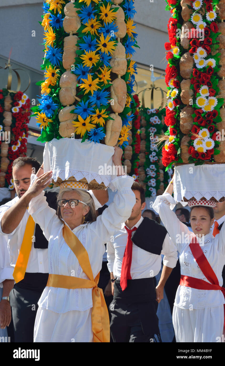 The Festa dos Tabuleiros (Festival of the Trays) in Tomar. This festival is  the most important celebrated in the city, Tomar, Portugal Stock Photo
