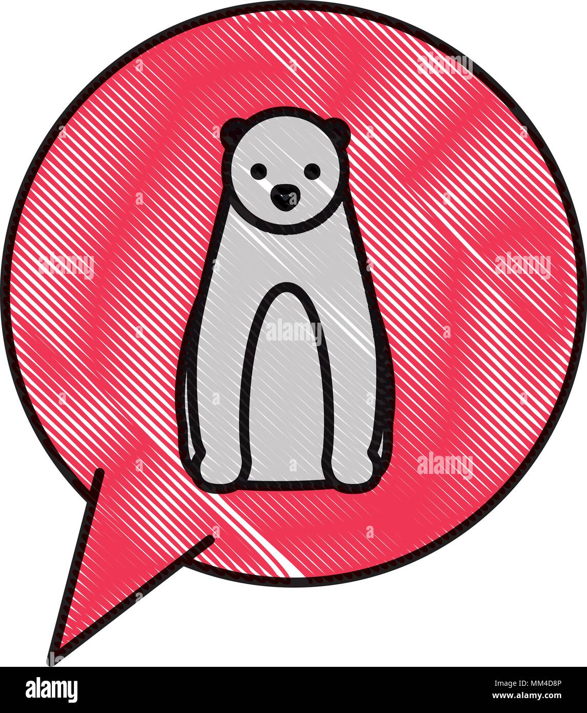 wikd polar bear in speech bubble Stock Vector