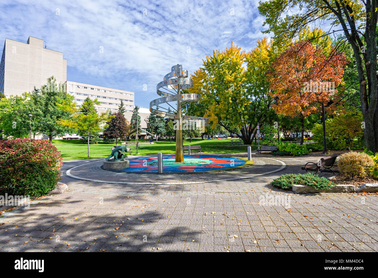 Memorial Park, Sudbury, Ontario, in the fall Stock Photo