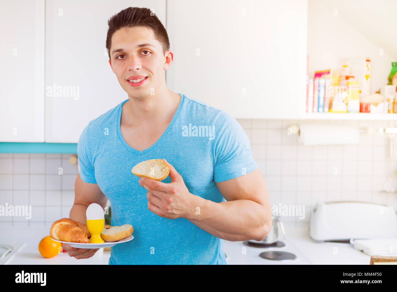Fitness man breakfast hires stock photography and images Alamy