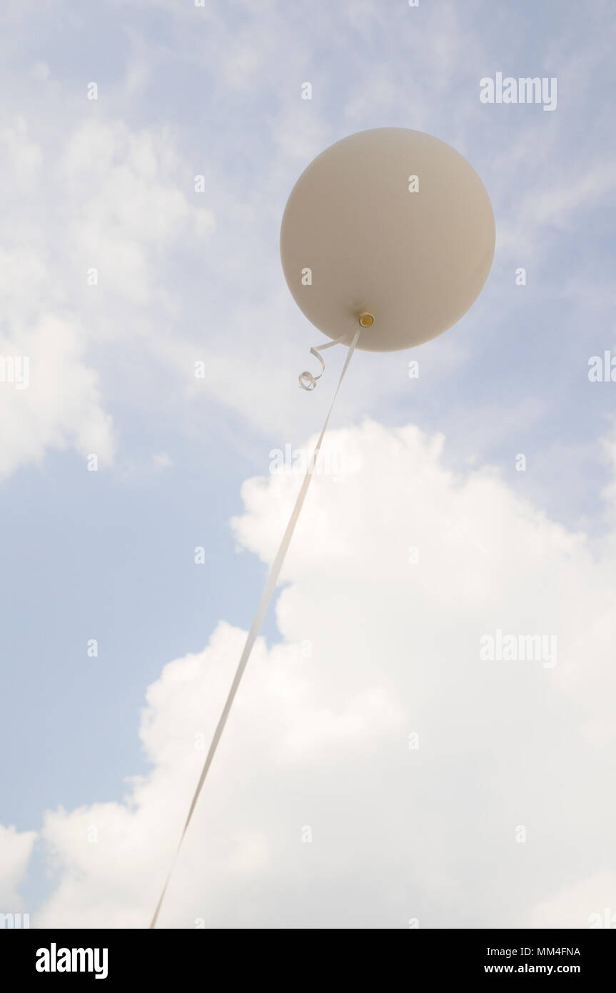 White balloon in the sky Stock Photo