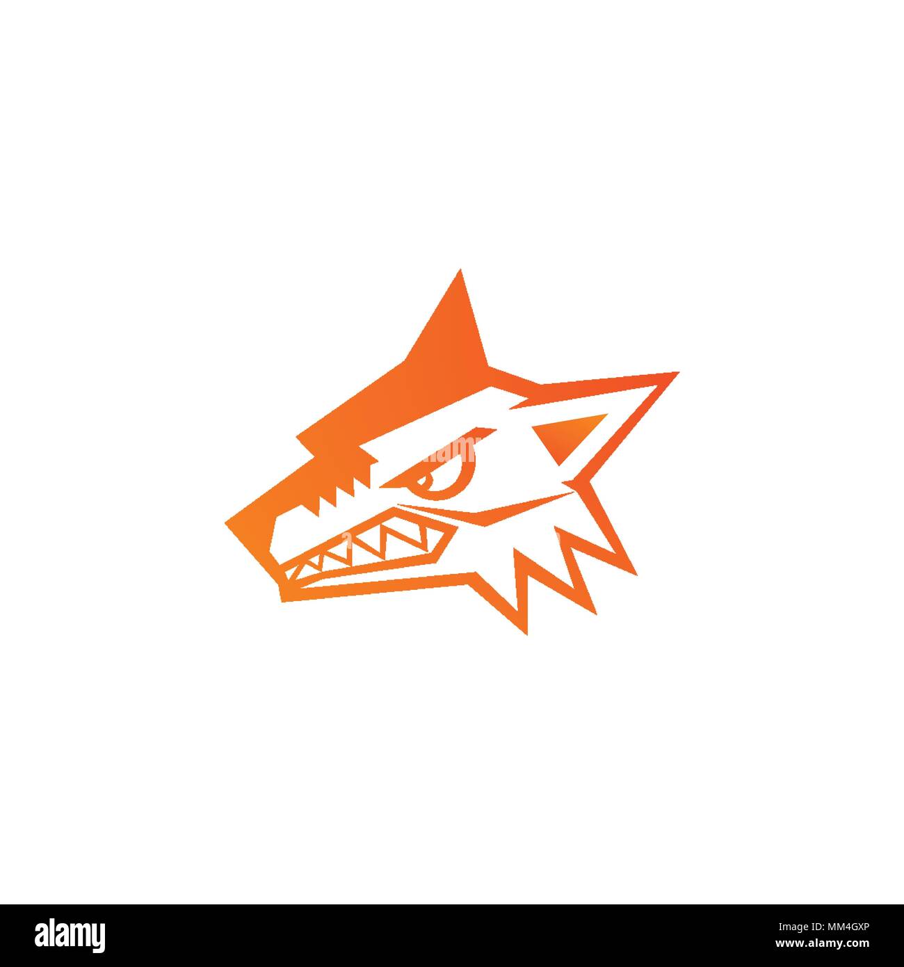 Wolf logo design, wolf head icon, vector illustrations. Stock Vector