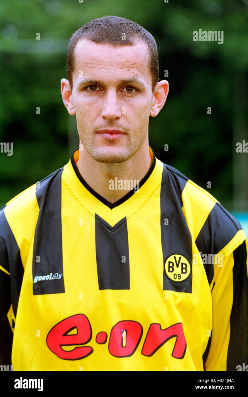 Football: Dortmund Germany 10.7.2001, Team portraits of German Bundesliga club Borussia Dortmund (BVB) Season 2001/2002 --- Heiko HERRLICH Stock Photo