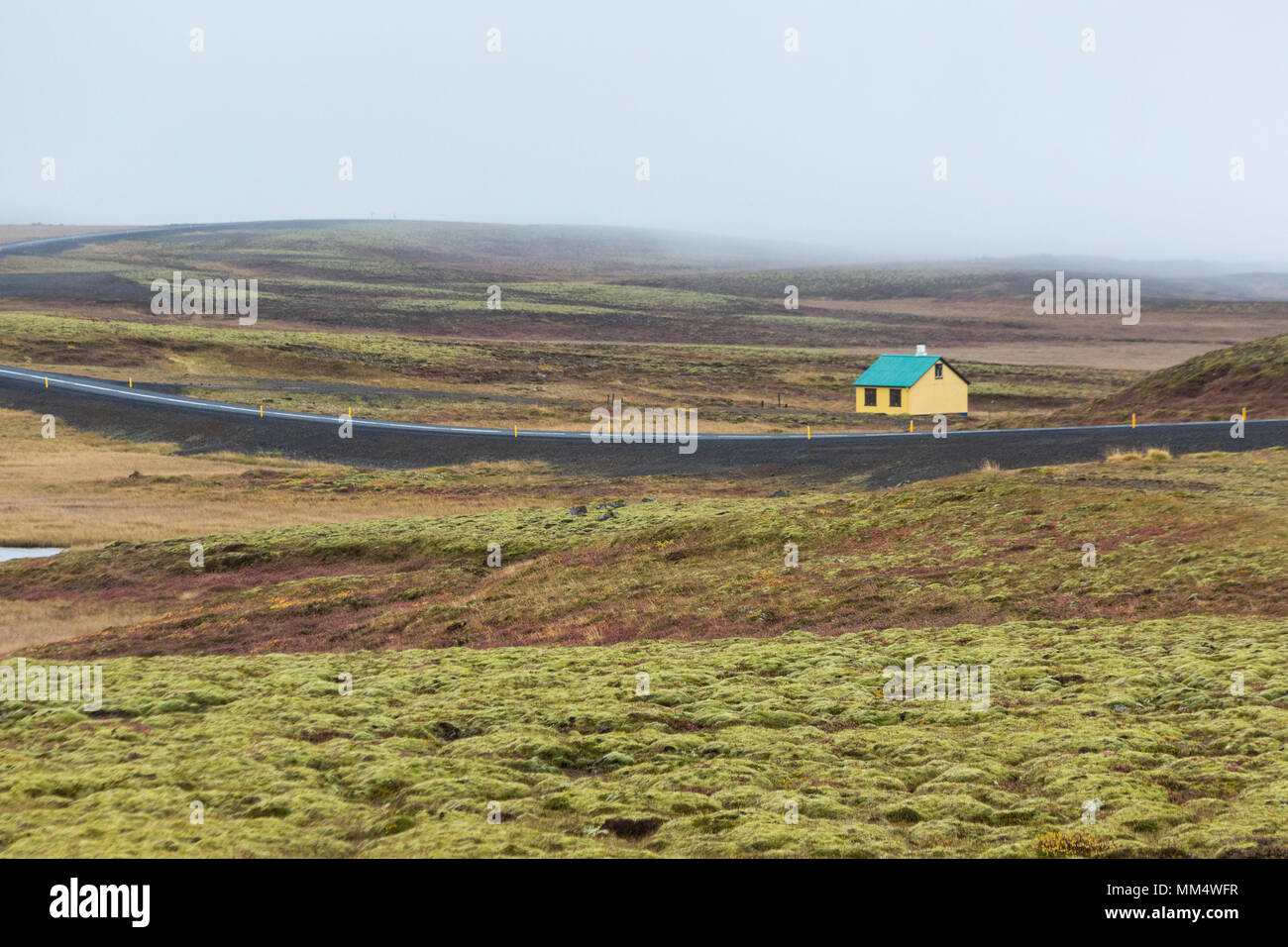 Isolated house in Iceland Stock Photo