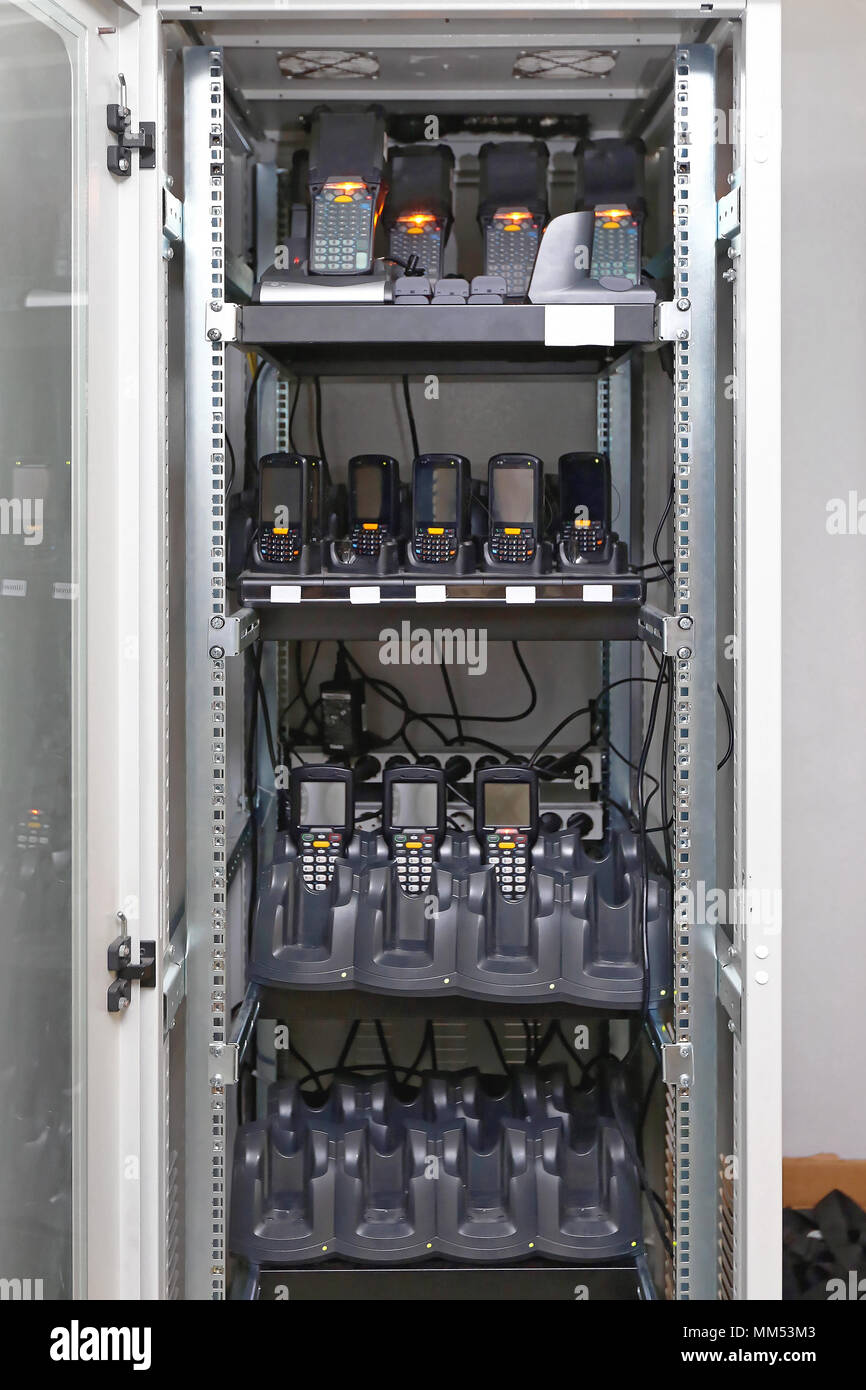 Barcode Scanners and Readers in Warehouse Shelf Stock Photo Alamy