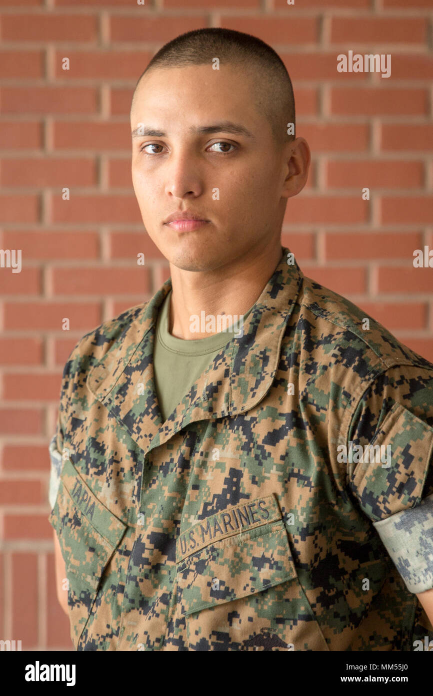 Pvt. Eduardo Tapia, Platoon 2065, Fox Company, 2nd Recruit Training  Battalion, earned U.S. citizenship Sept. 7, 2017, on Parris Island, S.C.  Before earning citizenship, applicants must demonstrate knowledge of the  English language